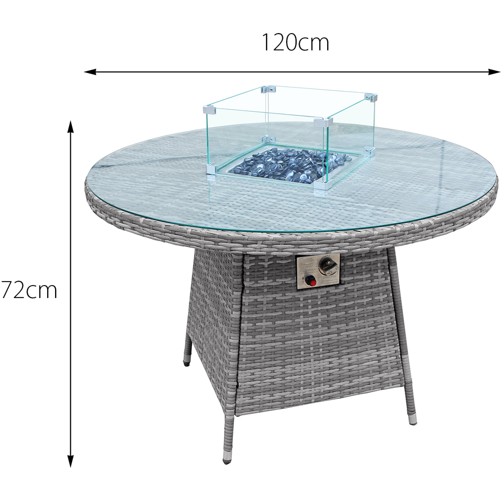 Oseasons Windsor 6 Seater Mixed Grey Rattan Firepit Dining Set Image 8