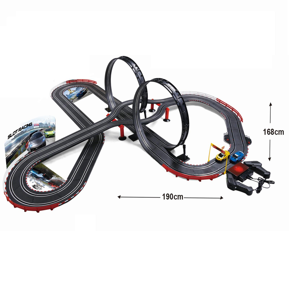 Rexco JJ98 Kids Electric Remote Control Slot Racing Car Track Set Image 5
