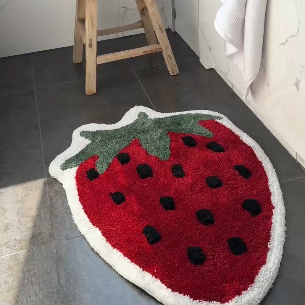 Mooky Mats Strawberry Shaped Non Slip Bath Mat 60 x 80cm Image 5