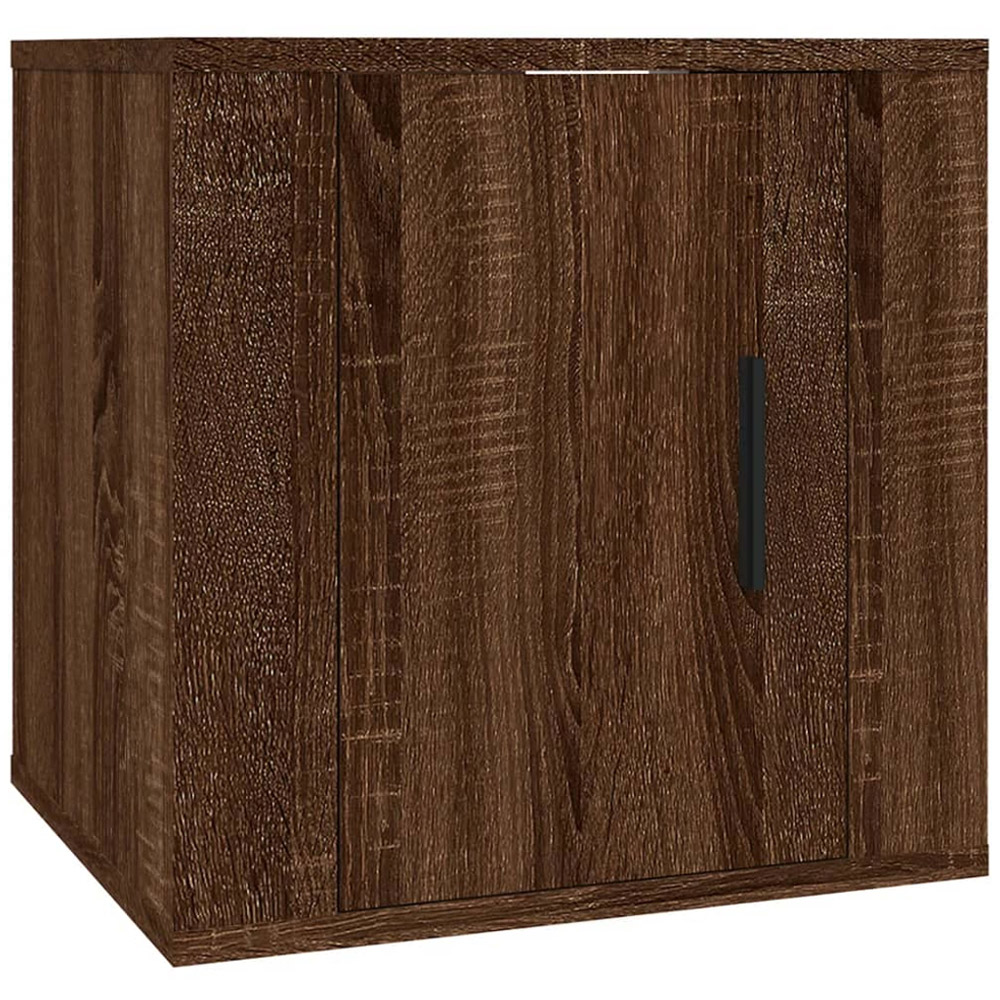 vidaXL Single Door Brown Oak Wall Mounted TV Cabinet Set of 2 Image 5