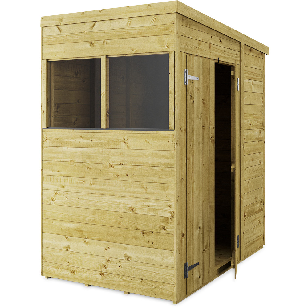 StoreMore 4 x 6ft Double Door Tongue and Groove Pent Shed with Window Image 2