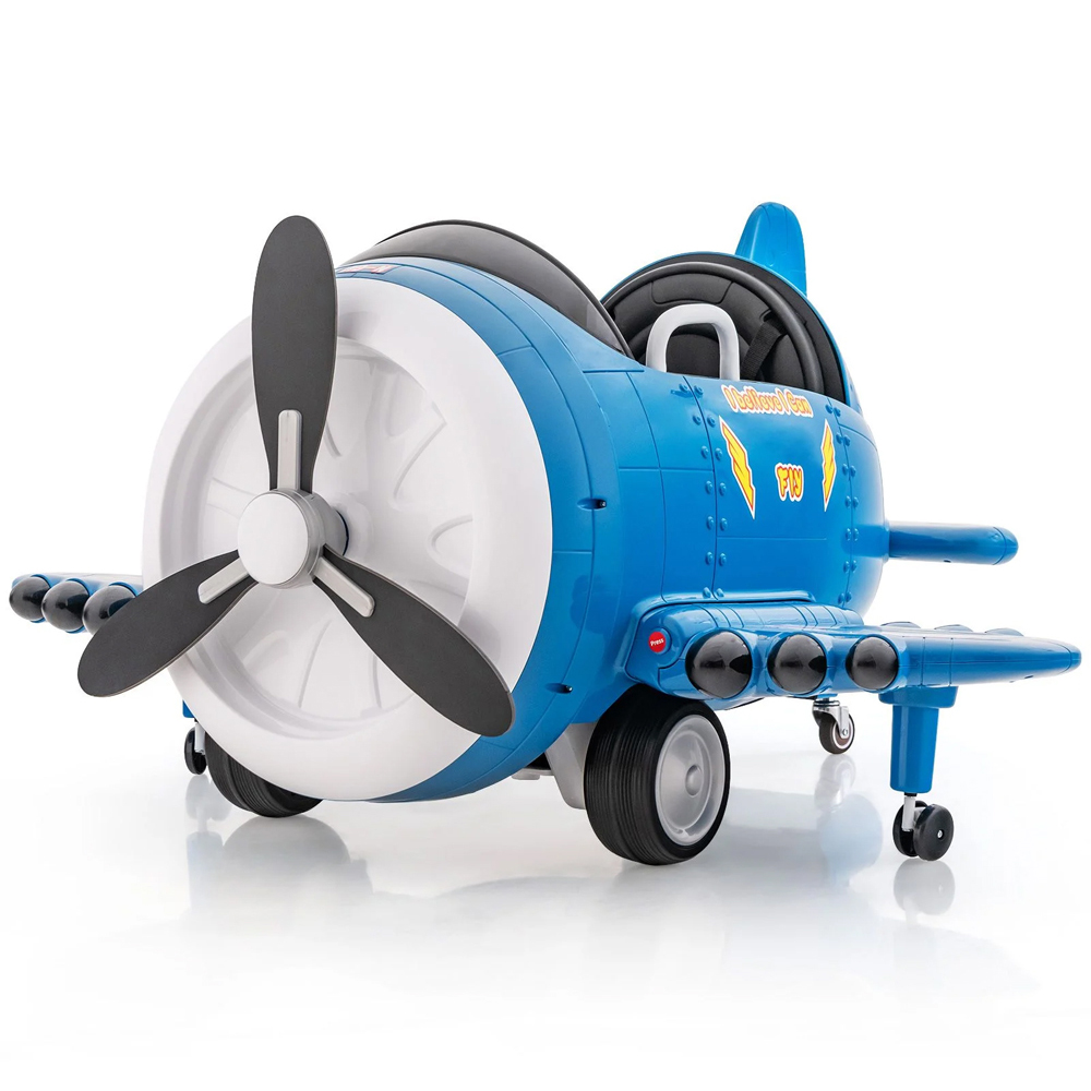 Costway Blue Kids Ride On Electric Airplane Car Toy Image 3