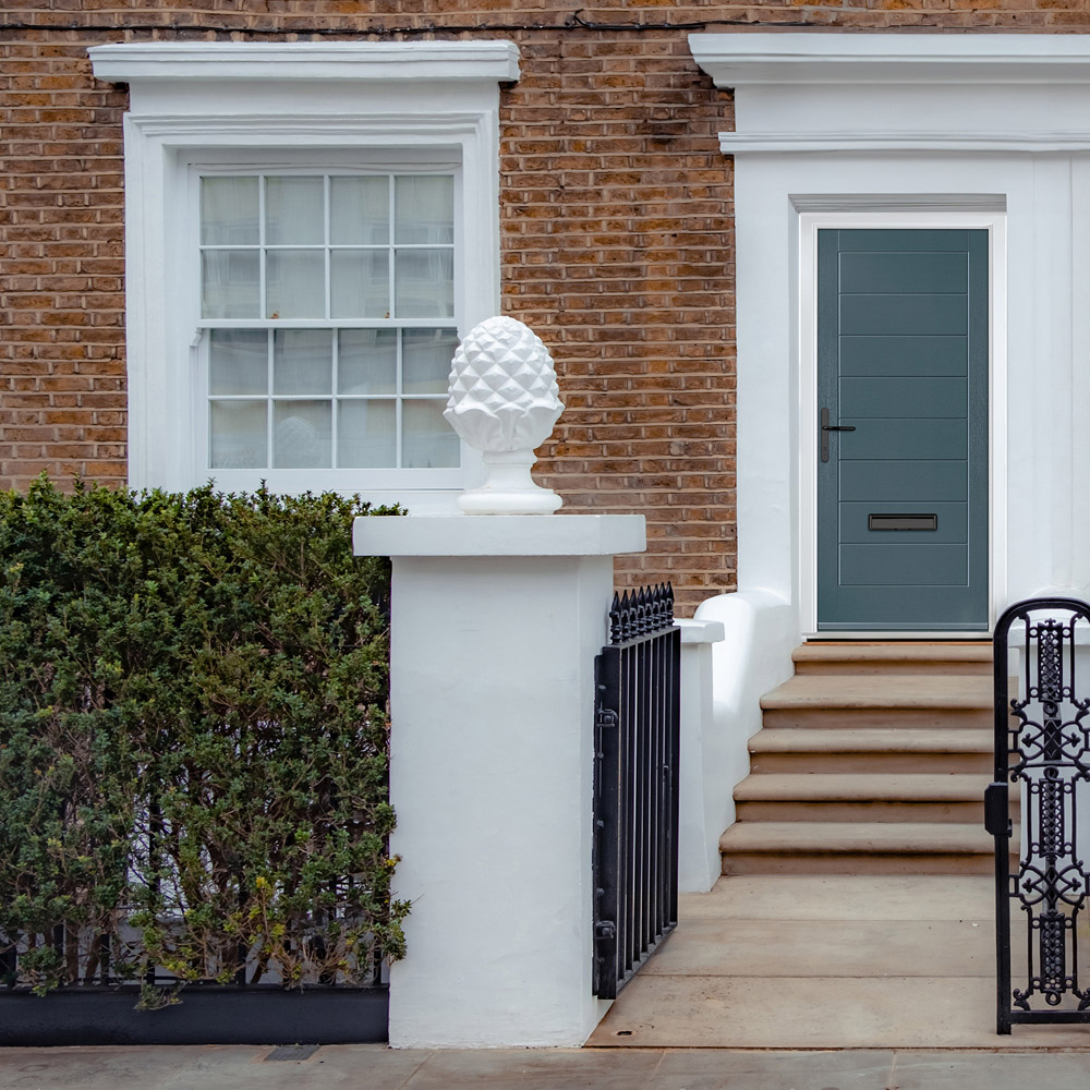 Crystal-Direct Monza Solid Slate Grey GRP No Glass Right Hand Open Front Door 890 x 2090mm Image 2