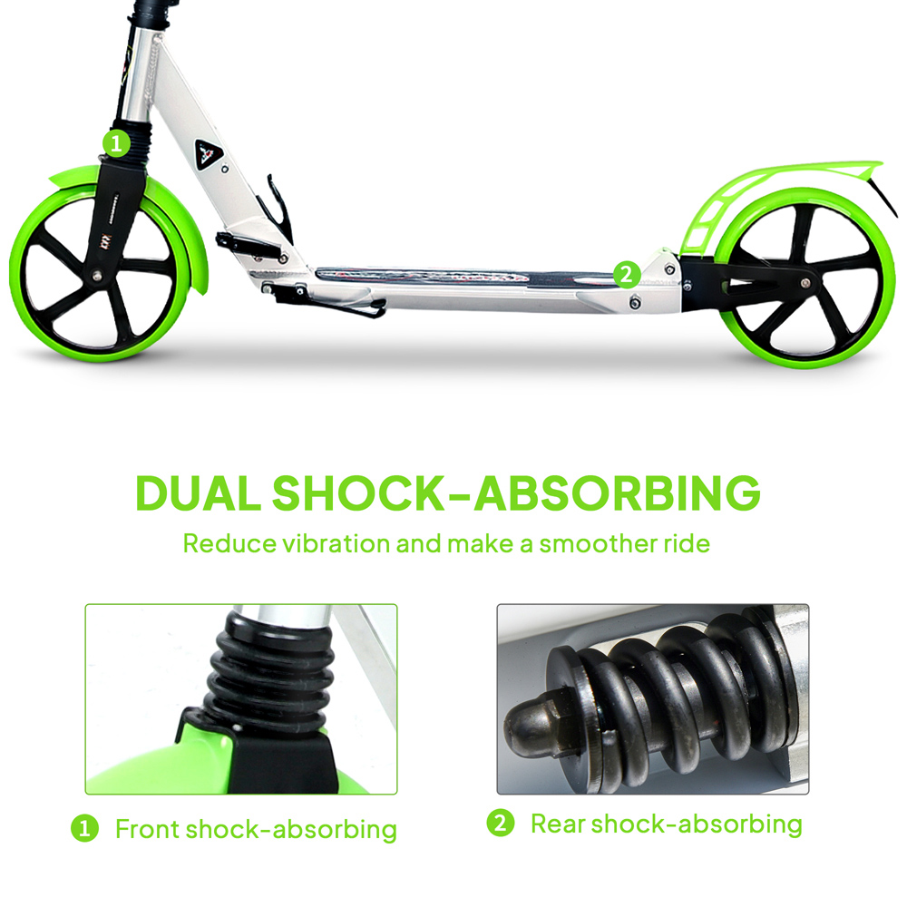 HOMCOM Green Adult Foldable Kick Scooter Image 4