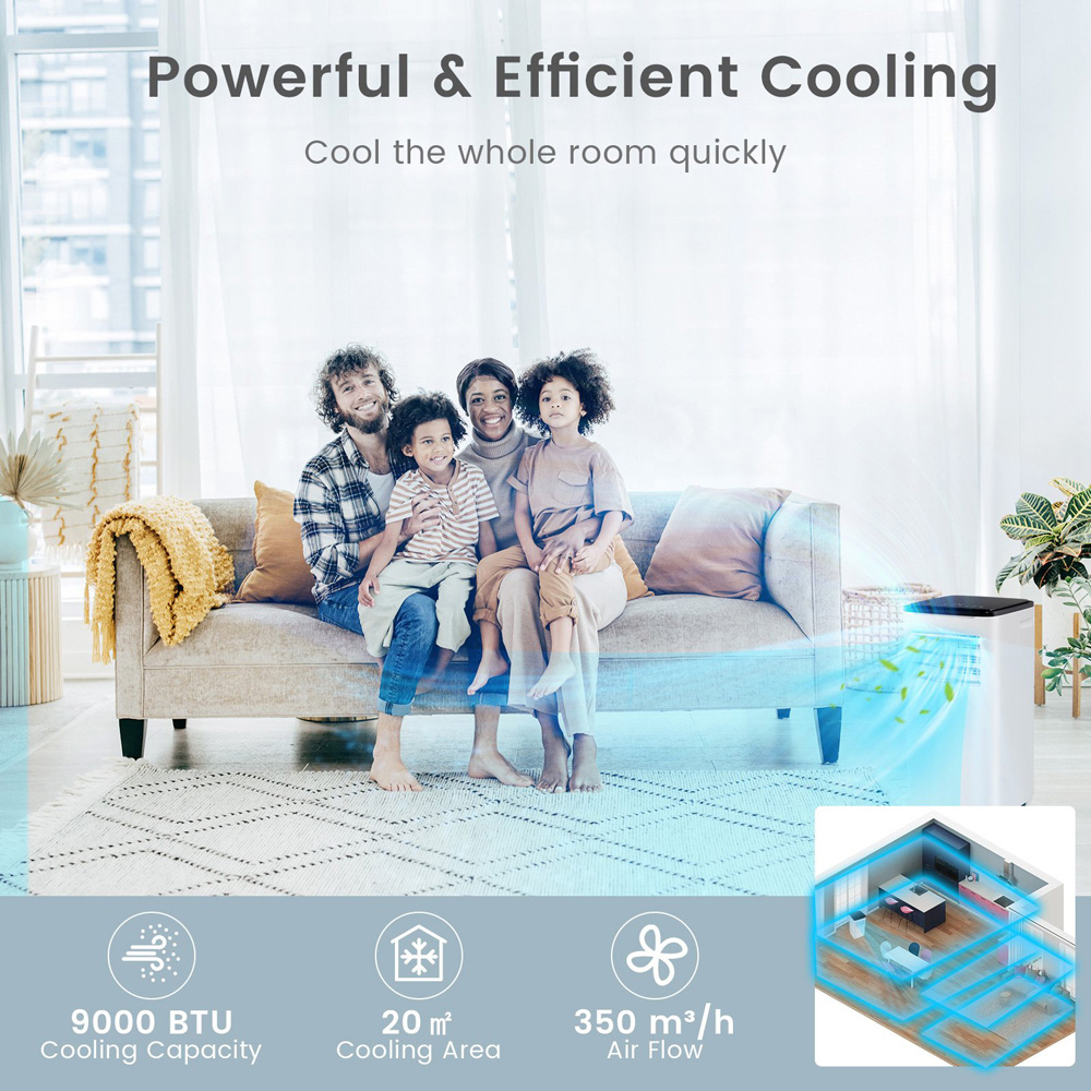 Costway White 9000BTU 4 in 1 Portable Air Conditioner with App Control Image 8