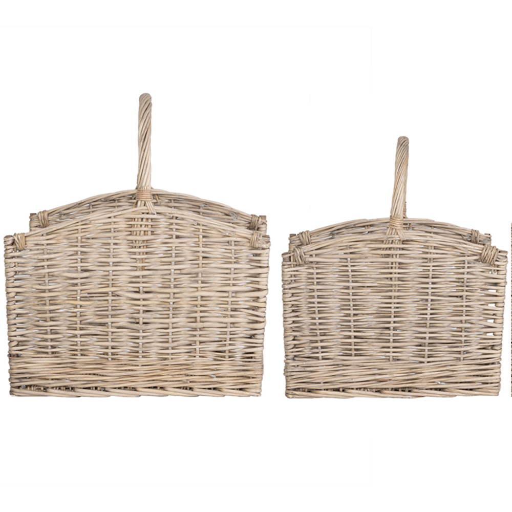 Charles Bentley Snug Wicker Oval Open Ended Log Basket Set of 2 Image 1