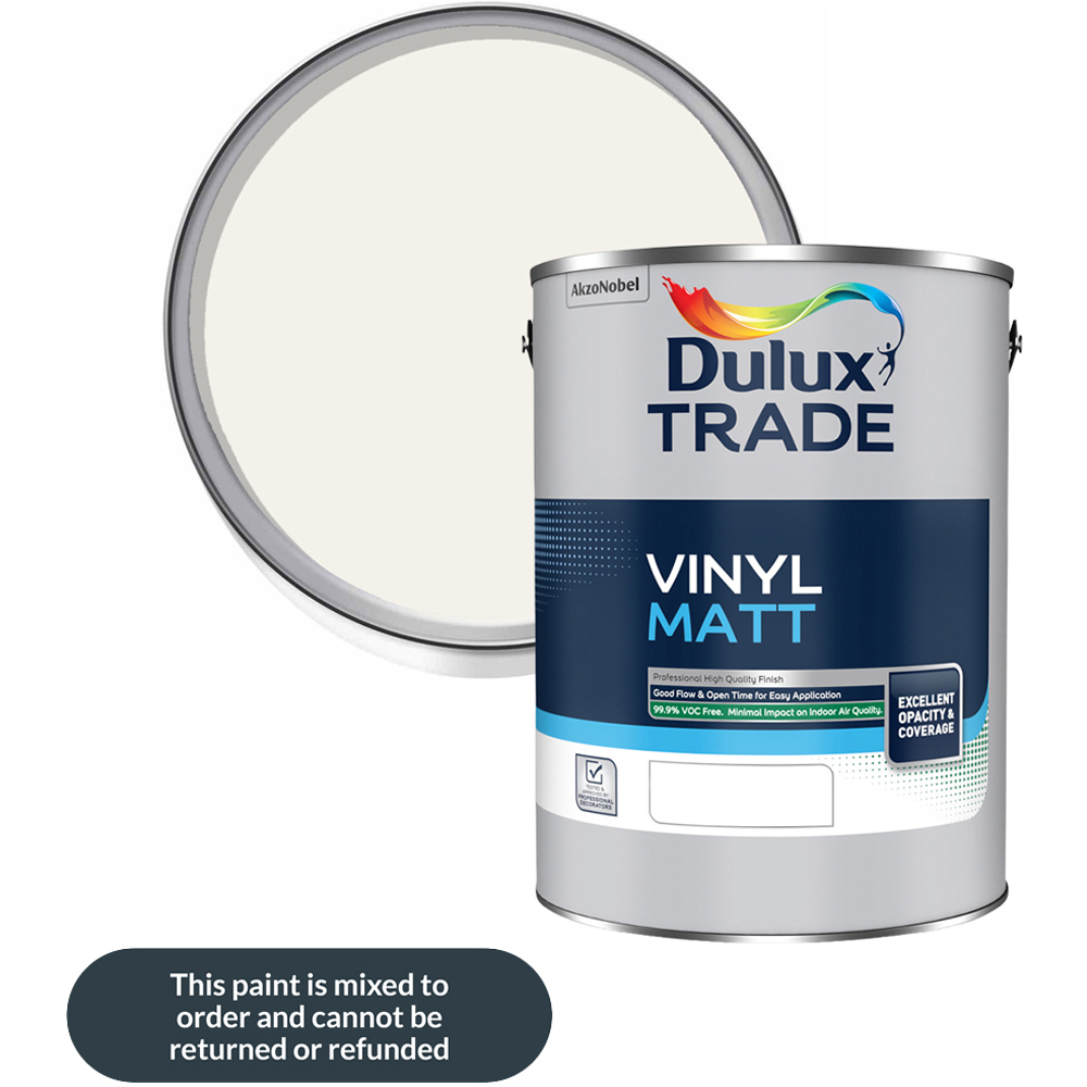 Dulux Trade S0500N Walls and Ceilings Vinyl Matt Paint 5L Image 1
