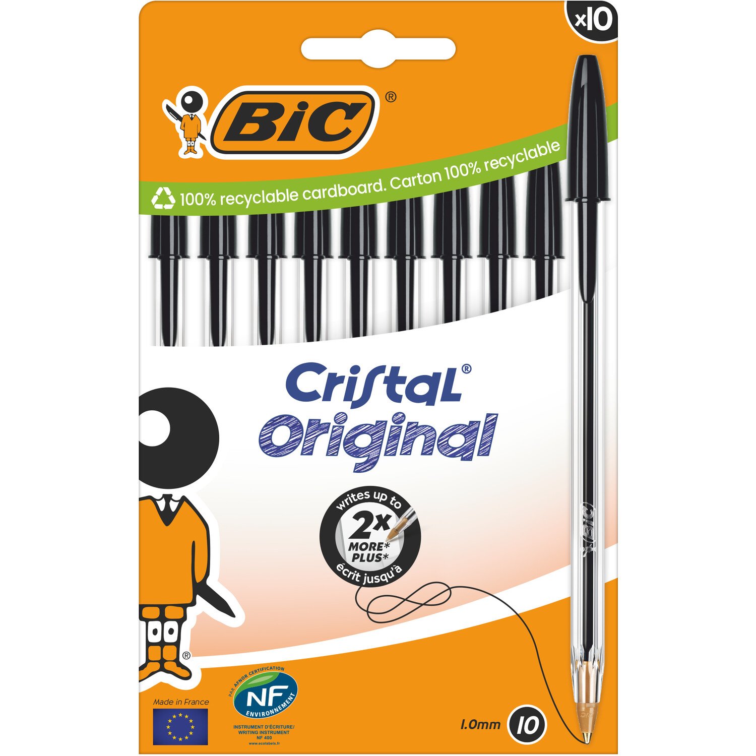 Pack of 10 BIC Cristal Pens - Black Image