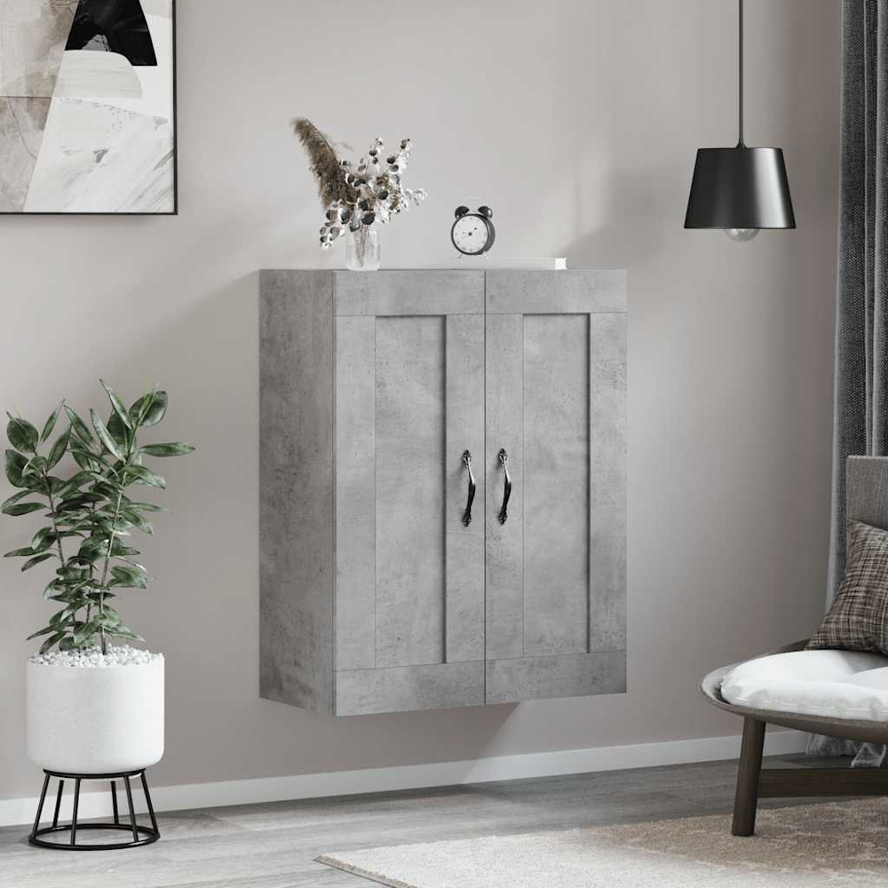 vidaXL 2 Door Concrete Grey Wall Mounted Cabinet Image 9