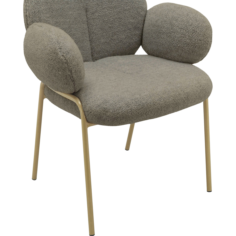 Dorel Iwama Set of 2 Dark Mink Teddy Fabric Dining Chair Image 6