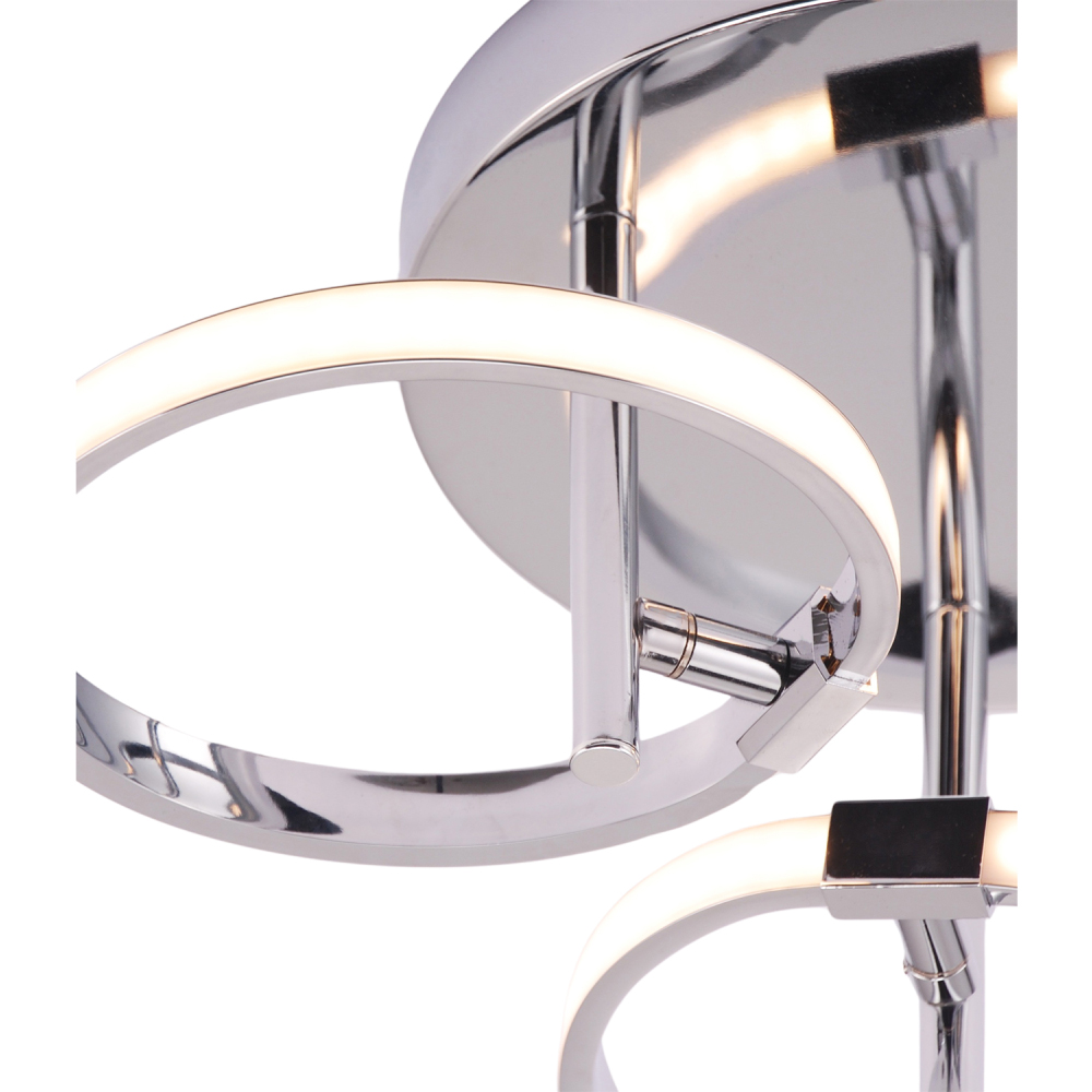 Happy Homewares Chrome Plated Halo Ring LED Ceiling Lighting Fitting Image 6