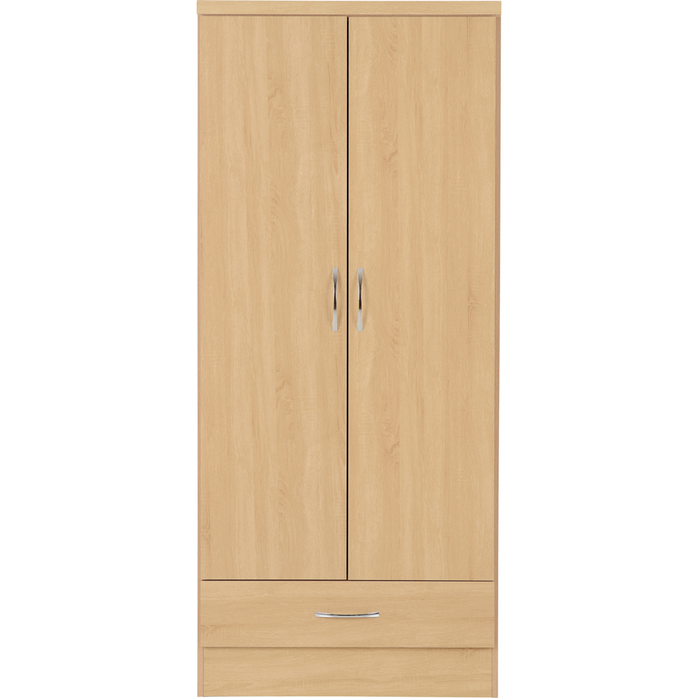 Seconique Nevada 2 Door Single Drawer Sonoma Oak Effect Wardrobe Image 3
