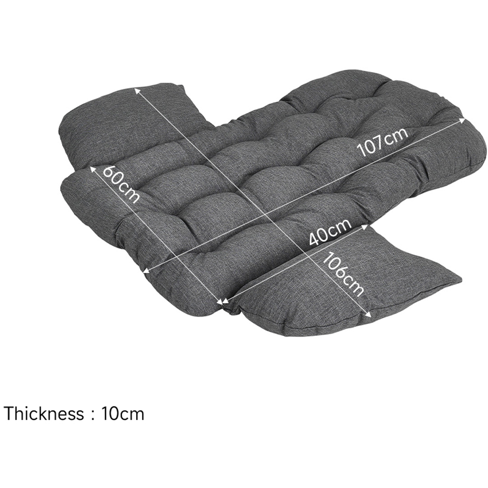 Living and Home Black Densely Woven Rattan Hanging Egg Chair Image 8