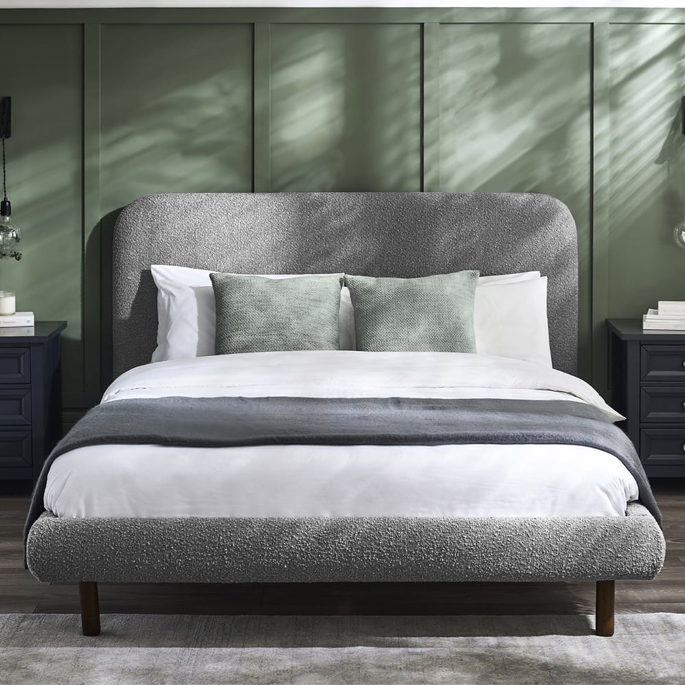 Julian Bowen Hannah Grey Boucle King Bed Image 1