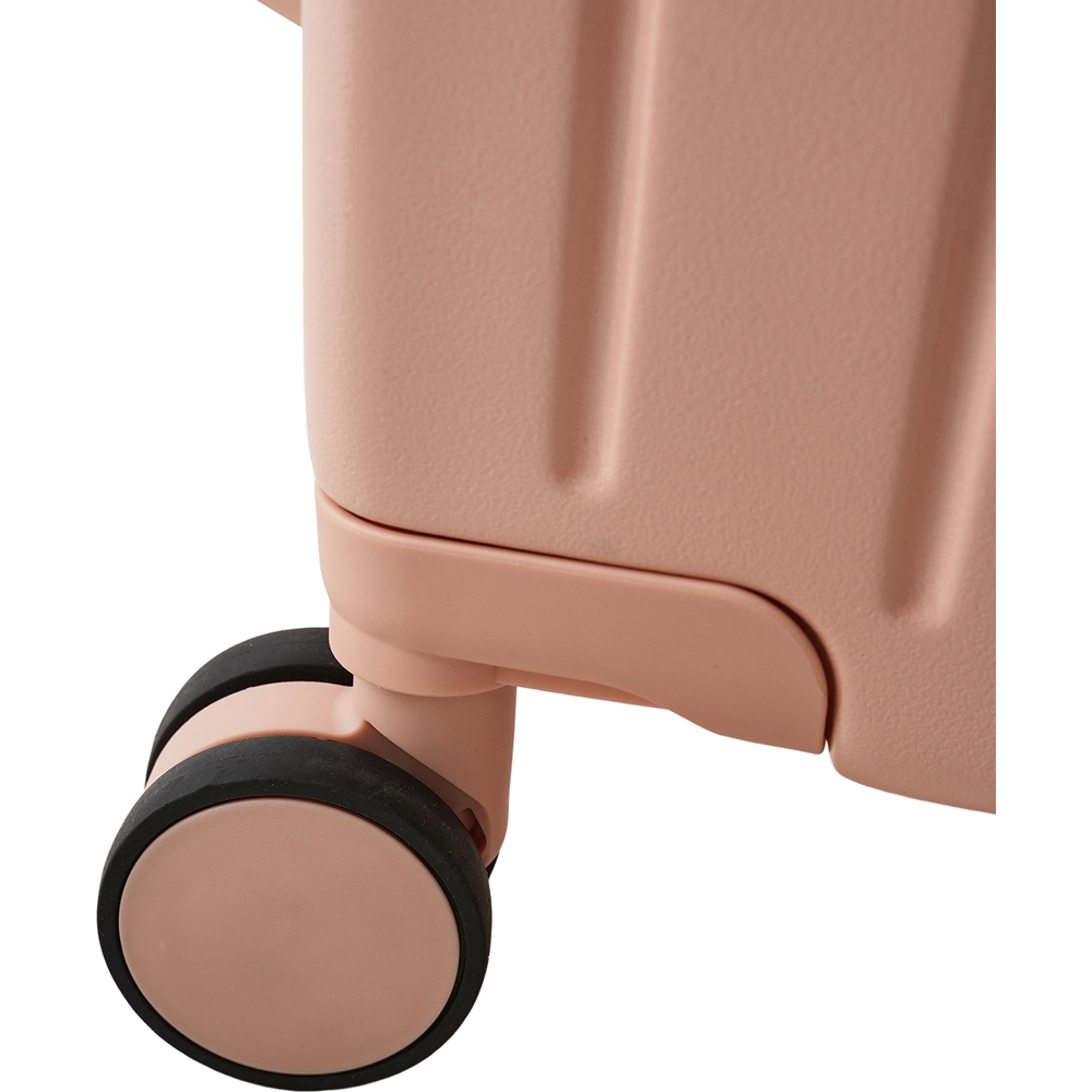 H&O Direct Pink ABS Suitcase with Front Opening and Spinner Wheels 20 inch Image 4