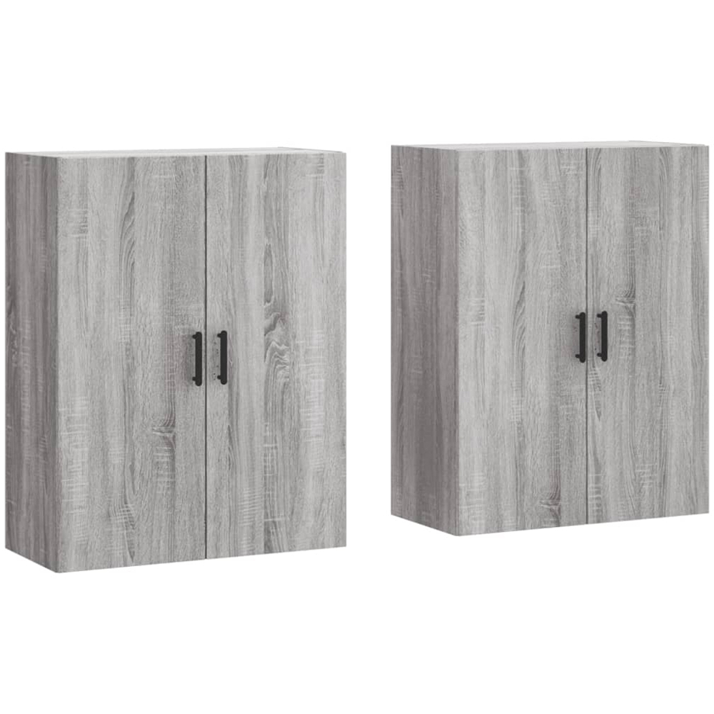 vidaXL 2 Door Grey Sonoma Wall Mounted Storage Cabinets 2 Pack Image 2