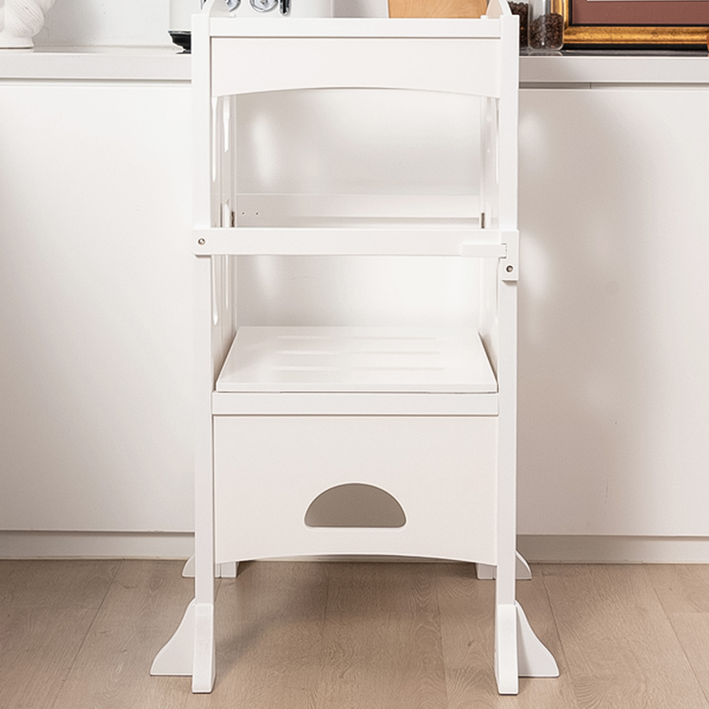 Costway White Kids Foldable and Adjustable Step Stool Image 1