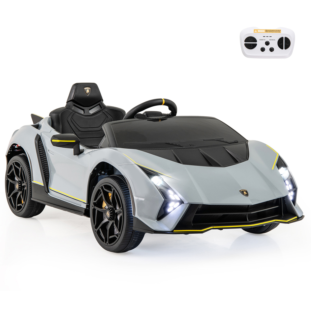 Costway Kids Grey Licensed Lamborghini 4WD Ride On Car with 3 Speeds and Music 12V Image 4