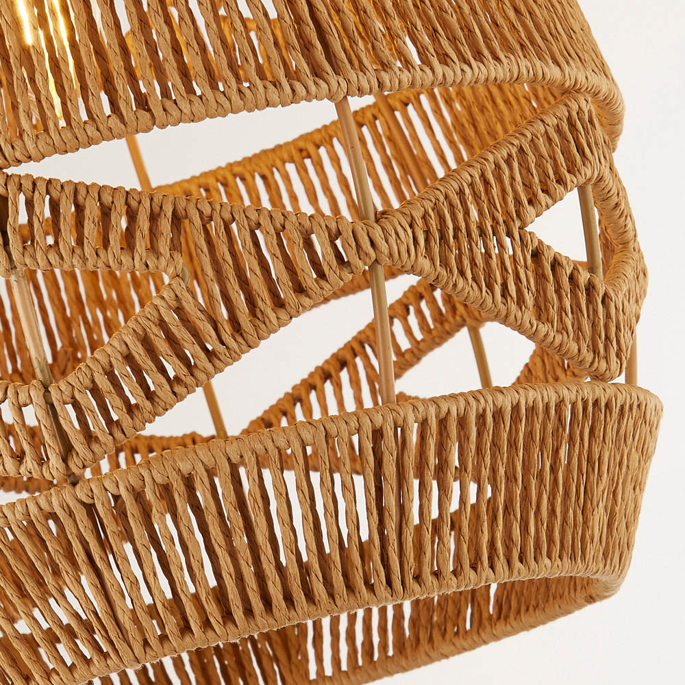 Lighting Collection Laird Rattan Ceiling Lamp Shade Image 4