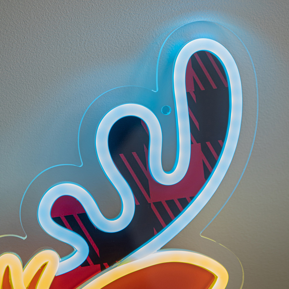 Samuel Alexander Warm White and Blue LED Rudy Reindeer Neon Sign Christmas Decoration 35cm Image 4