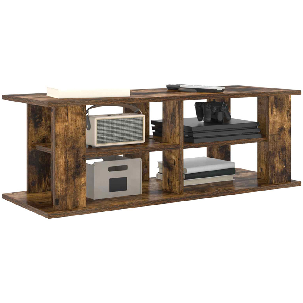 vidaXL 2 Shelf Smoked Oak TV Stand Image 3