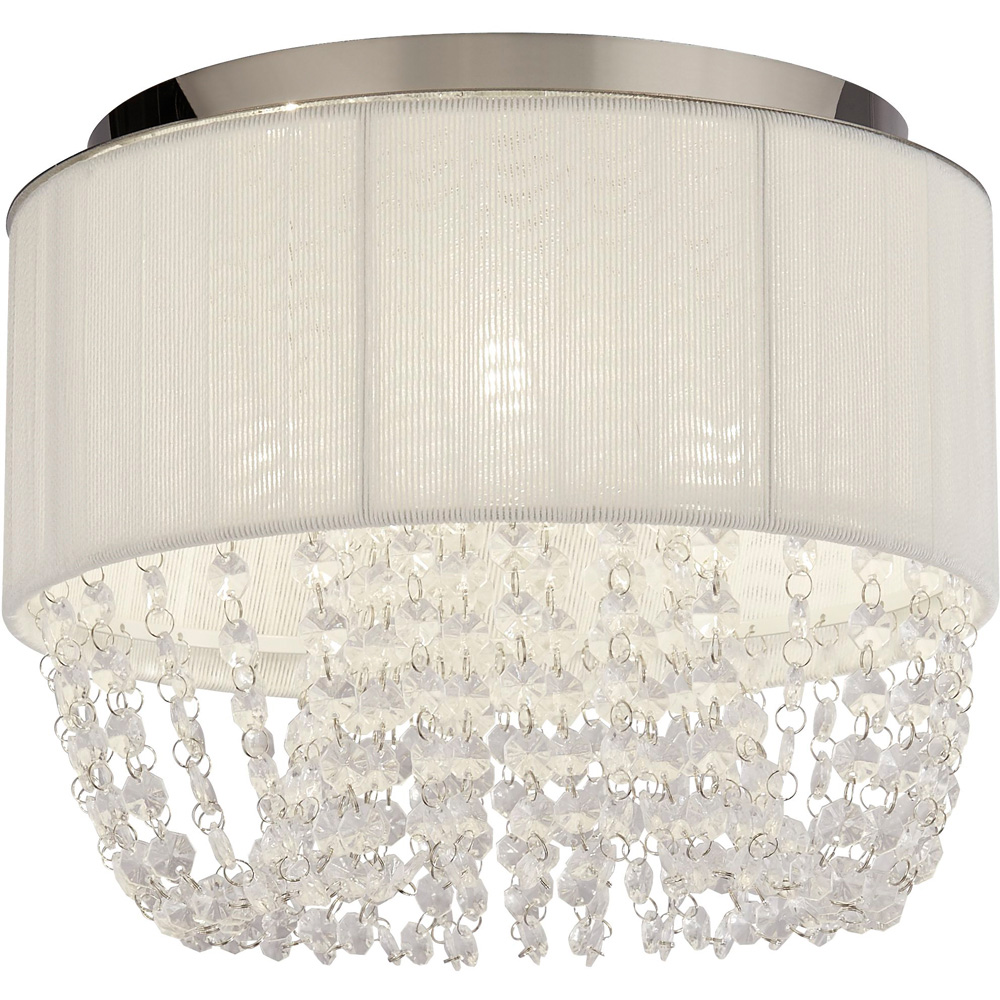 Lighting Collection Contessa White Ceiling Flush Light Image 3
