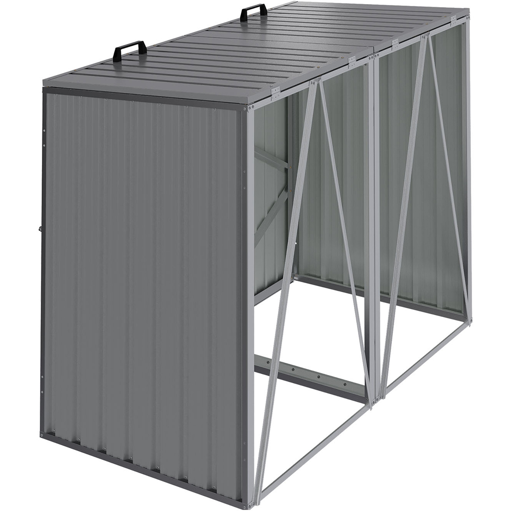 Living and Home 5 x 4ft Double Wheelie Bin Pent Storage Shed Image 3