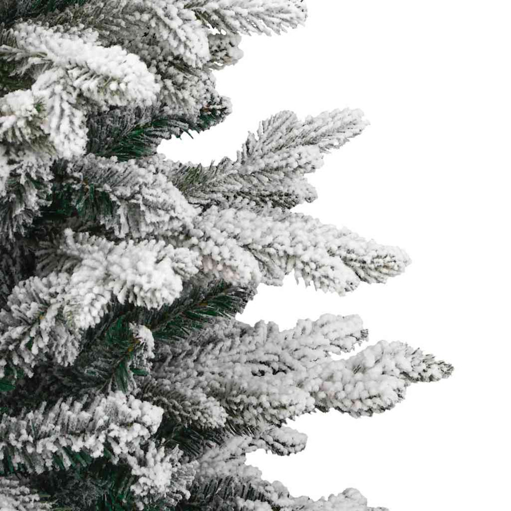 vidaXL Pre-Lit Gold Baubles White Artificial Snow Flocked Christmas Tree 5ft Image 7