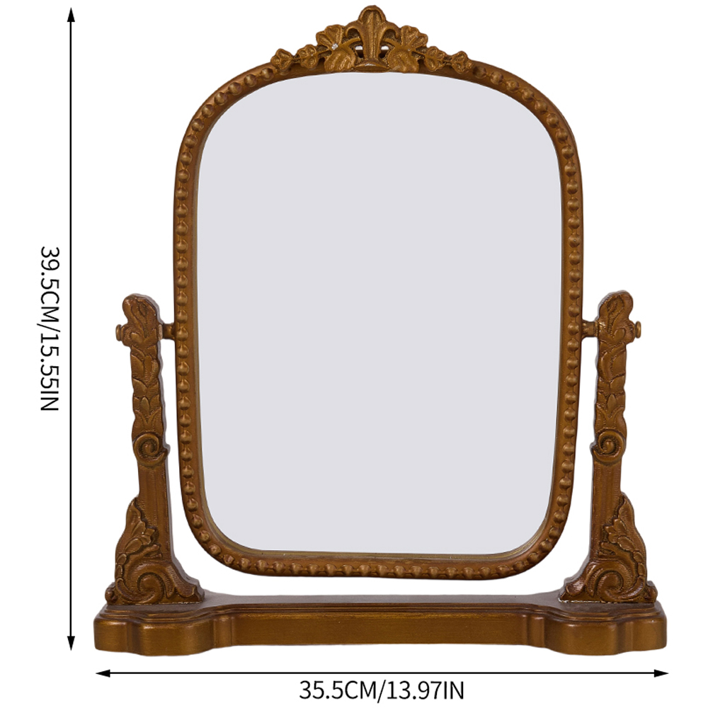 Living and Home Gold Rectangular Classic Freestanding Mirror 39.5 x 35.5cm Image 8