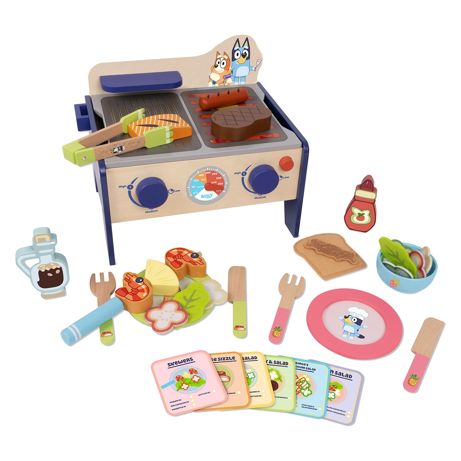Bluey Tabletop BBQ Playset Natural Image 2