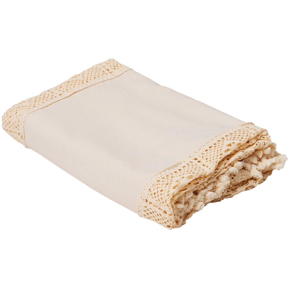 Living and Home Beige Bohemian Semi Sheer Diamond Pattern Curtain 200 x 150cm Image 3