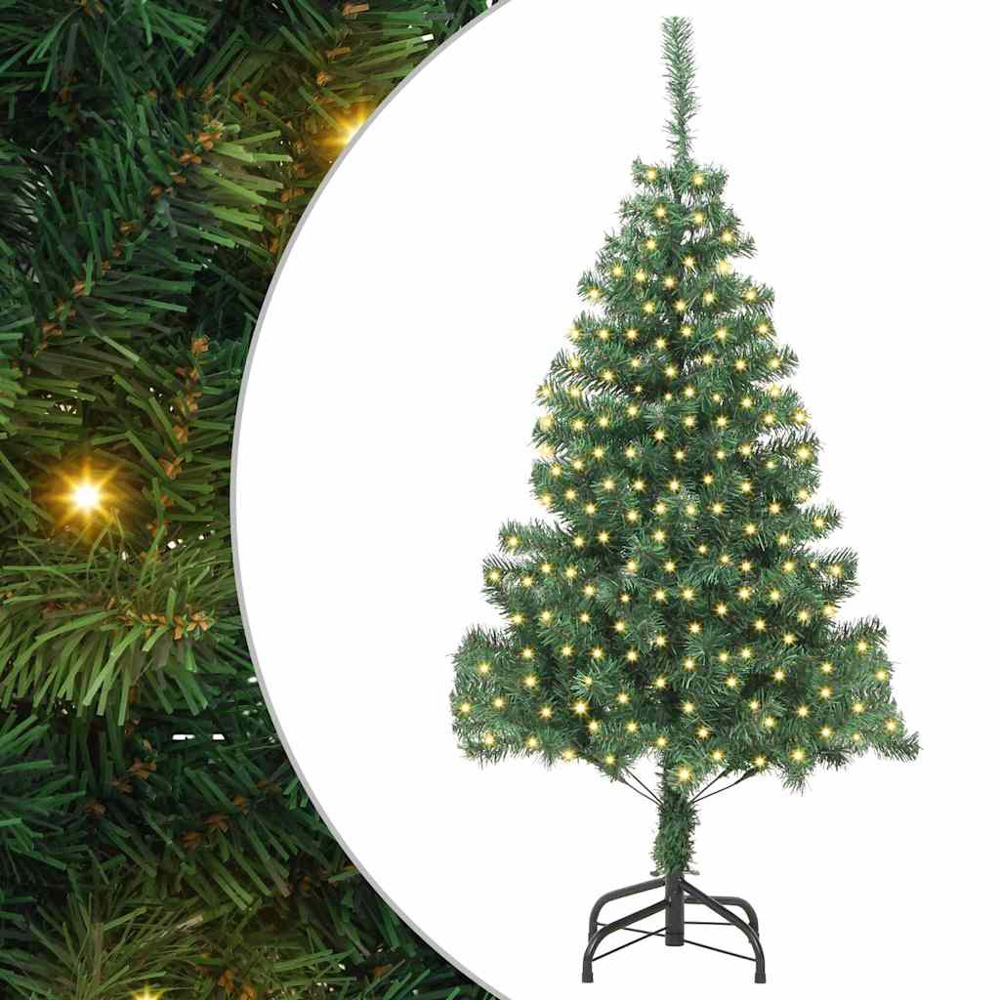vidaXL Pre-Lit Green Artificial Christmas Tree 6ft Image 2