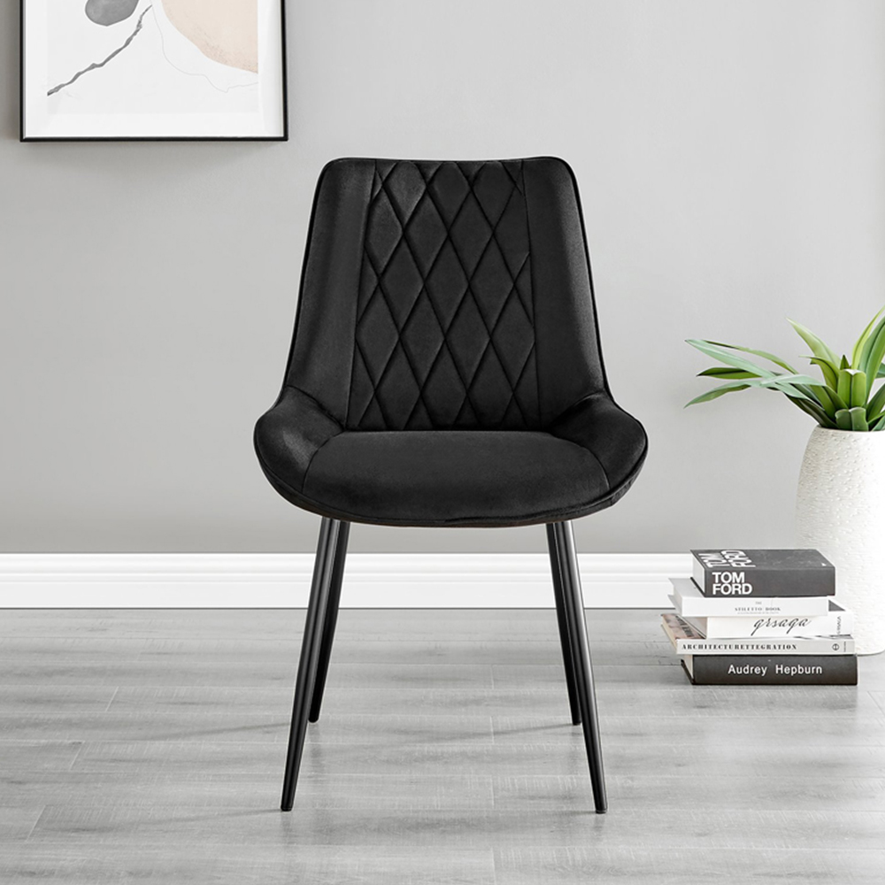 Furniturebox Molini Cesano 6 Seater Dining Set Black Gloss Image 3