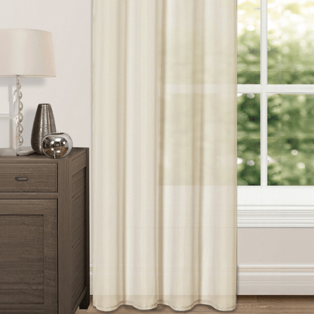 Velosso Riva Cream Eyelet Voile Panel Curtain 150 x 122cm Image 3