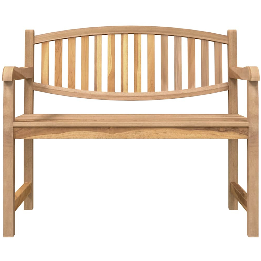 vidaXL 2 Seater Natural Solid Teak Wood Slatted Garden Bench Image 3