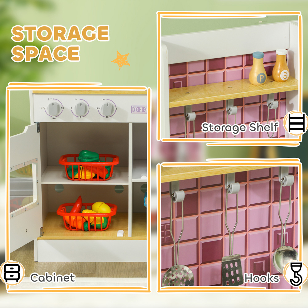 Tommy Toys AIYAPLAY Kids White Kitchen Play Set with Accessories Image 7