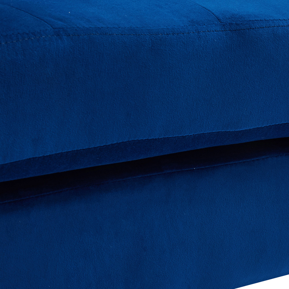 Living and Home Blue Linen Mid-Century Armchair with Armrest Pillows Image 6