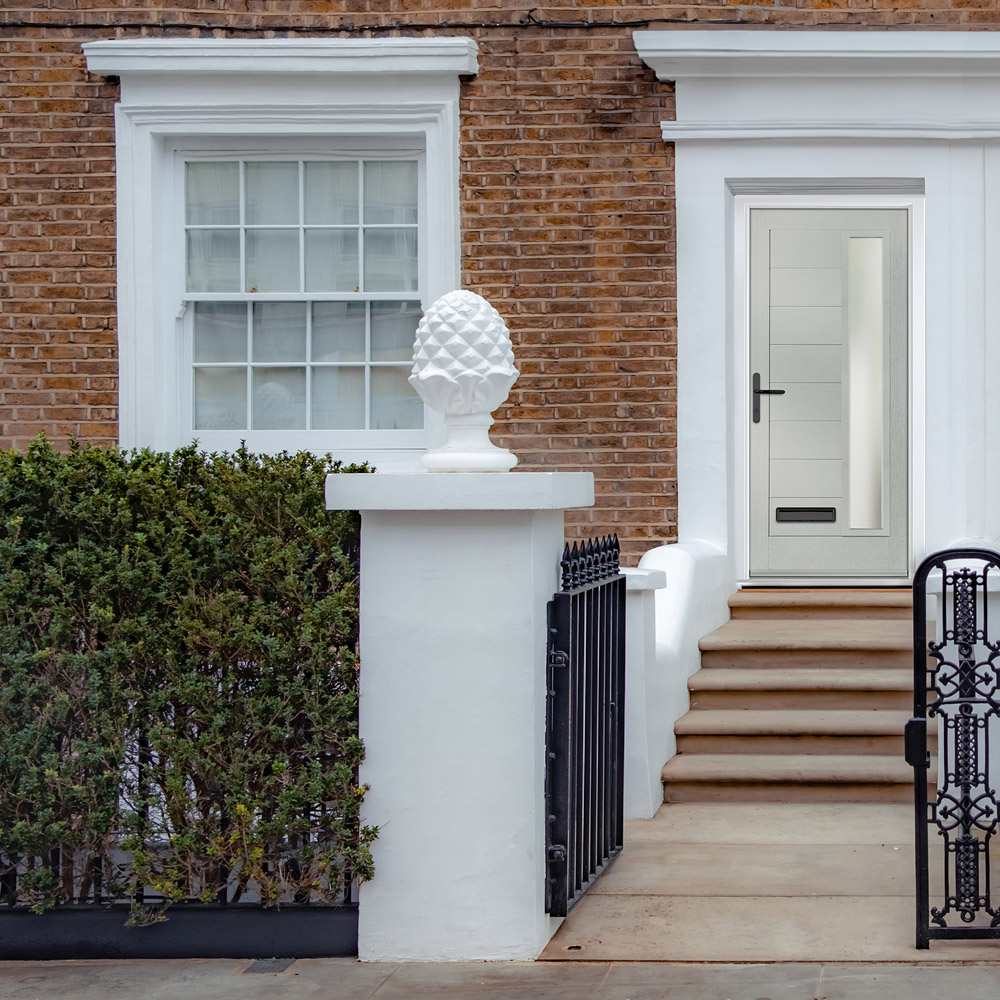 Crystal-Direct Monza Agathe Grey GRP Stipolytte Glass Right Hand Open Front Door 890 x 2090mm Image 2