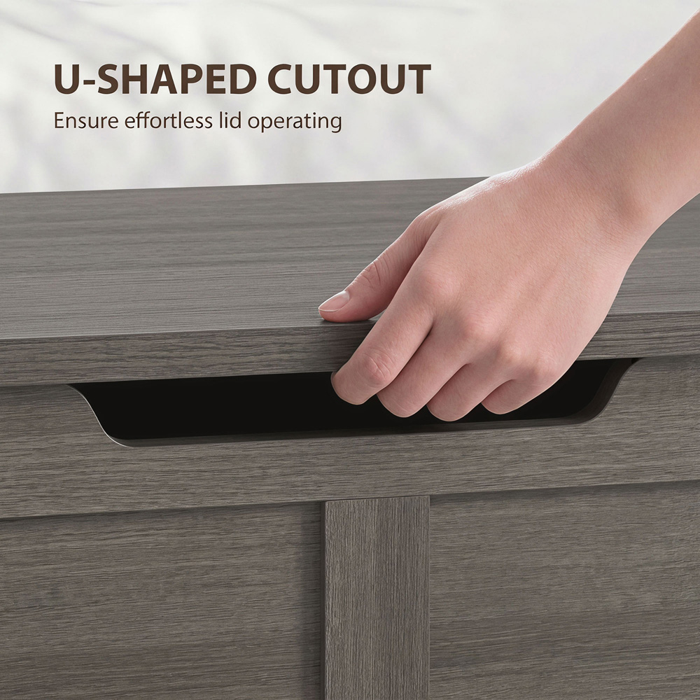 HOMCOM 127L Dark Grey Storage Trunk with Safety Hinges Image 7