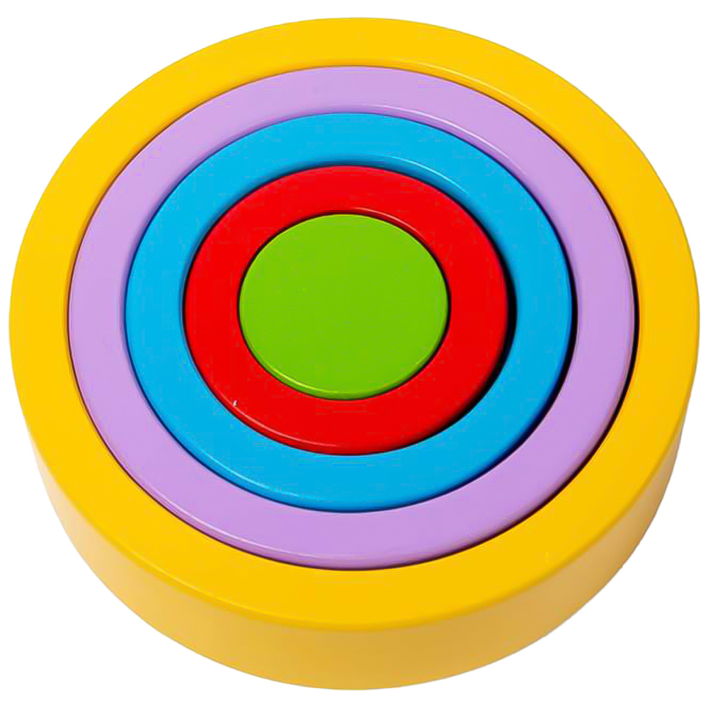 Bigjigs Toys Kids 5 Piece Wooden Flower Tower Stacking and Sorting Toy Image 8