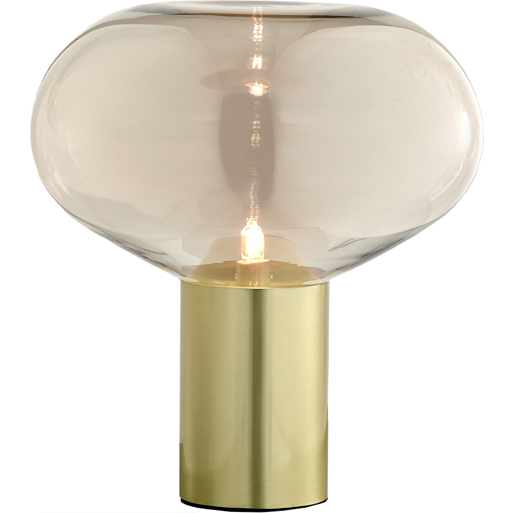Furniturebox Sadie Brass Metal and Glass Table Lamp Image 1