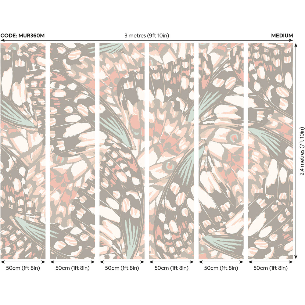 Origin Murals Butterfly Wings Multicolour Wall Mural Image 3
