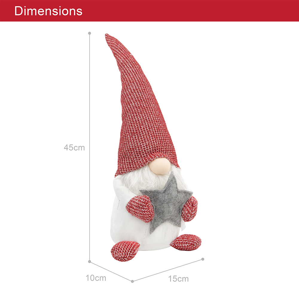 The Christmas Workshop Red Seating Gonk Christmas Decoration 45cm Image 6