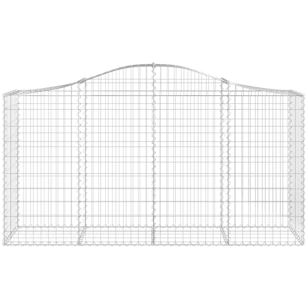vidaXL Silver Galvanised Iron Arched Gabion Basket 200 x 50 x 100/120cm 8 Pack Image 2