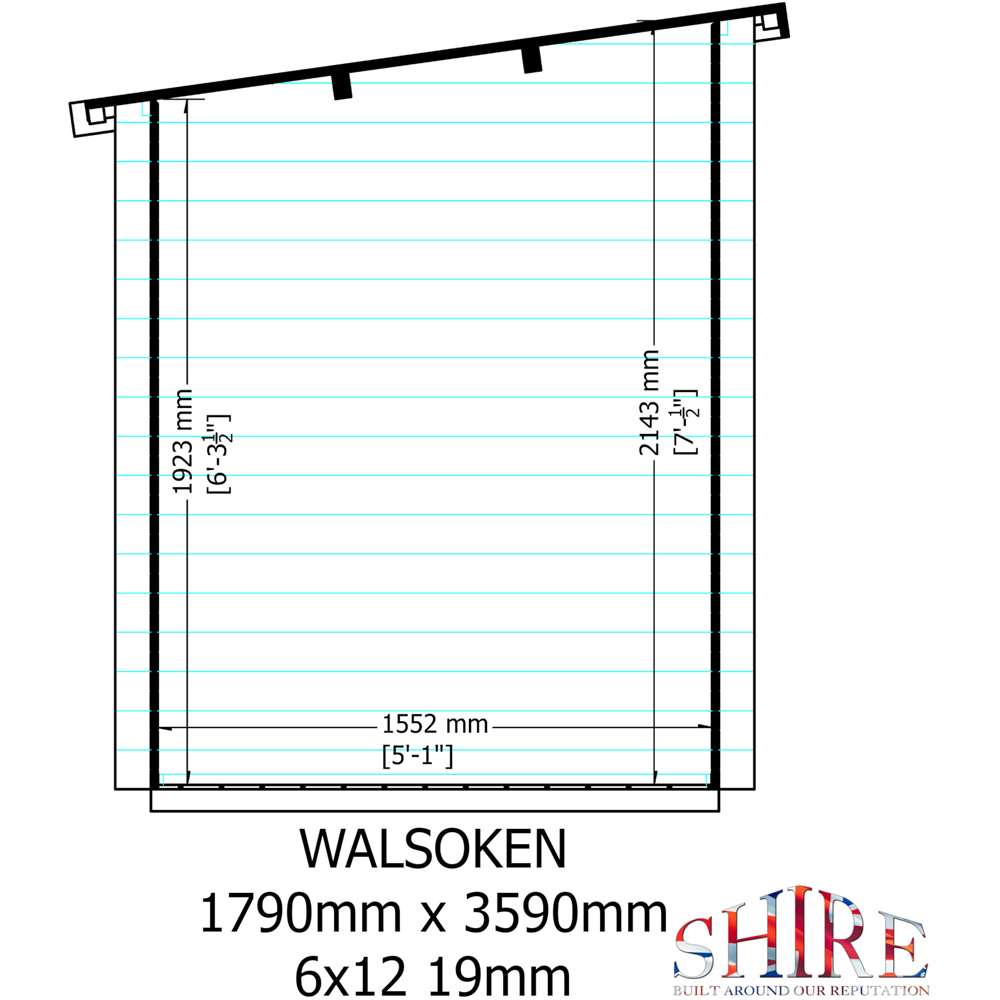 Shire Walsoken 6 x 12ft Dual-Purpose Pent Garden Log Cabin with Integral Storage Image 8