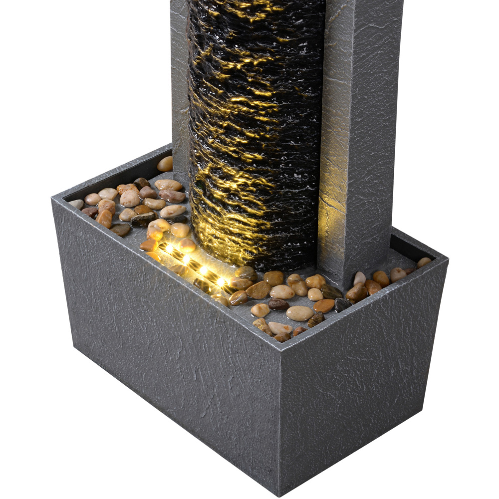 Teamson Home Dark Gray Framed Column Water Outdoor Fountain 32 inch Image 5