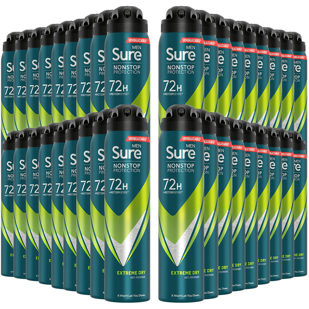 Sure Men 72H Non-Stop Protection Anti-Perspirant Extreme Dry Deodorant Spray 250ml 36 Pack Image 1