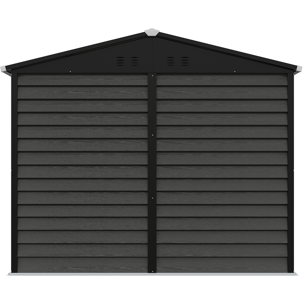 Living and Home 8 x 7ft Grey Wood Grain Apex Garden Storage Shed with Foundation Image 4