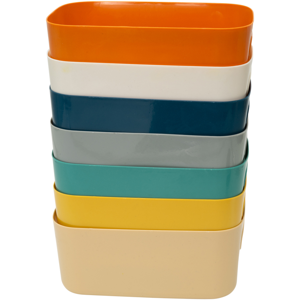 SA Products Multicoloured Plastic Storage Basket Set of 7 Image 5