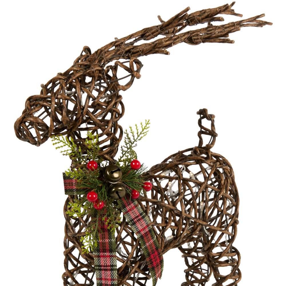 LED Wicker Effect Reindeer Decoration Brown Image 3